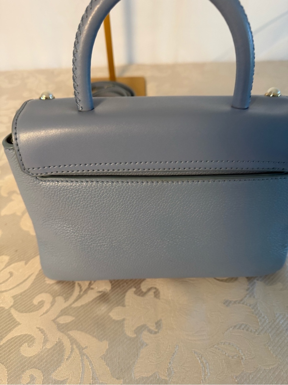 Kate Spade Serrano Place Pearl Shonna Leather Crossbody Satchel Blue - Picture 5 of 14